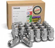 M14 x 1.5 Chrome Lug Nuts 24 Pcs 19mm Hex 60 Degree Conical Seat for Trucks