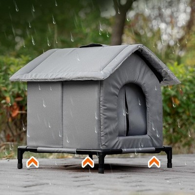 Outdoor Cat House Stray Cat Shelter Windproof Elevated Feet Weatherproof
