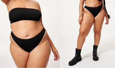 NWT Good American 5x sz 8 Better Bikini Bottom Black 114476