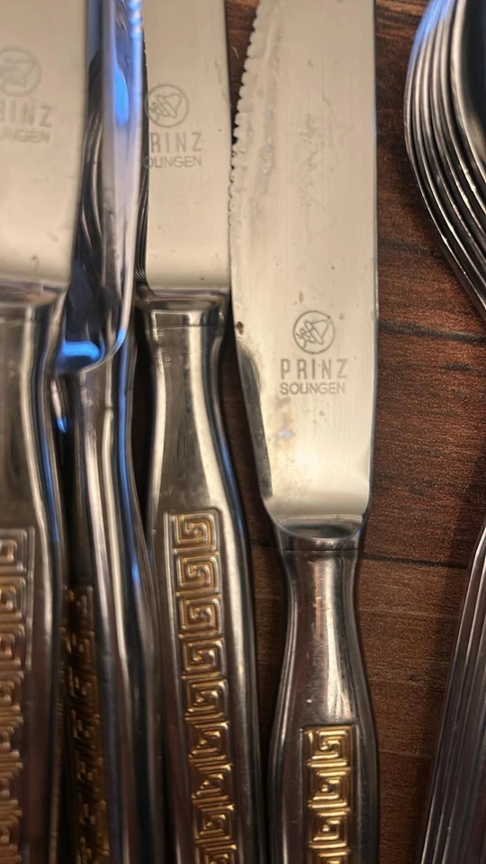 Prinz Besteck Golddekor, Selten/Vintage Solingen , 36 Teile, Noritake Eros - Bild 2 von 2