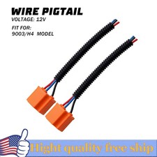 Extension Wire Pigtail Female Ceramic S 9003 H4 Two Harness Head Light Bulb Plug
