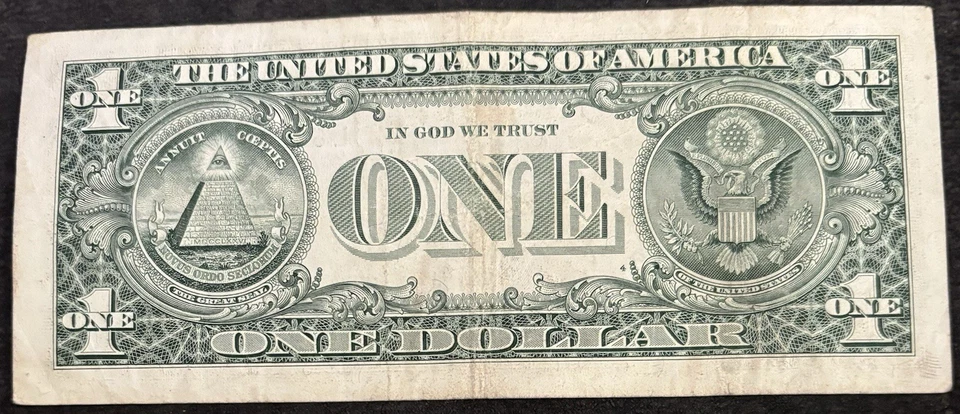 2003 A San Francisco $1 Bill Fancy Ladder 0, ,2,3,4,5,6,7,8 All Unique Numbers  - Image 2 of 2