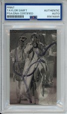TAYLOR SWIFT Signed TTPD Eras Tour Set Print Cut PSA DNA COA Autograph *SMUDGE*