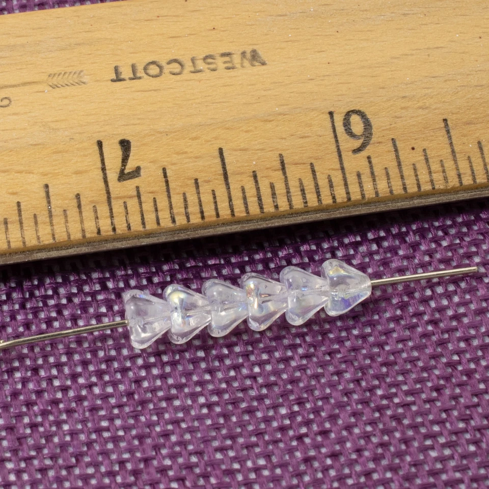 50 Crystal Clear AB Baby Bell Flower Beads, Czech Glass, 4x6mm for DIY Jewelry - Image 4 of 4