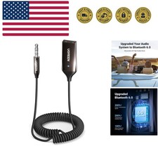 Aux to Bluetooth 6.0 Adapter 3.5mm Bluetooth Receiver for Car USB 2.0 to 3.5m...