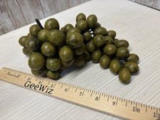Faux Artificial Fruit Grapes Hard Plastic Decor Dark Green