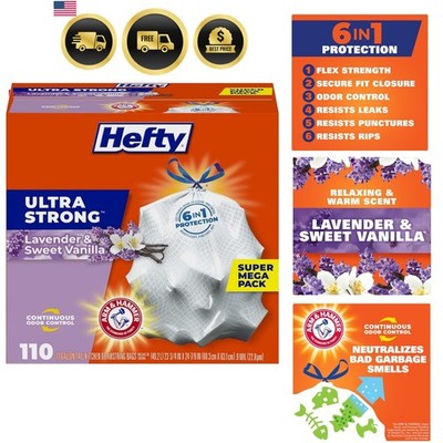 Ultra Strong 13 Gallon Trash Bags, Tall Kitchen Trash Bags 13 Gallon Size, Dr...