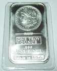 Morgan Dollar Design 1 troy oz .999 Fine Silver Bar Ingot Bullion