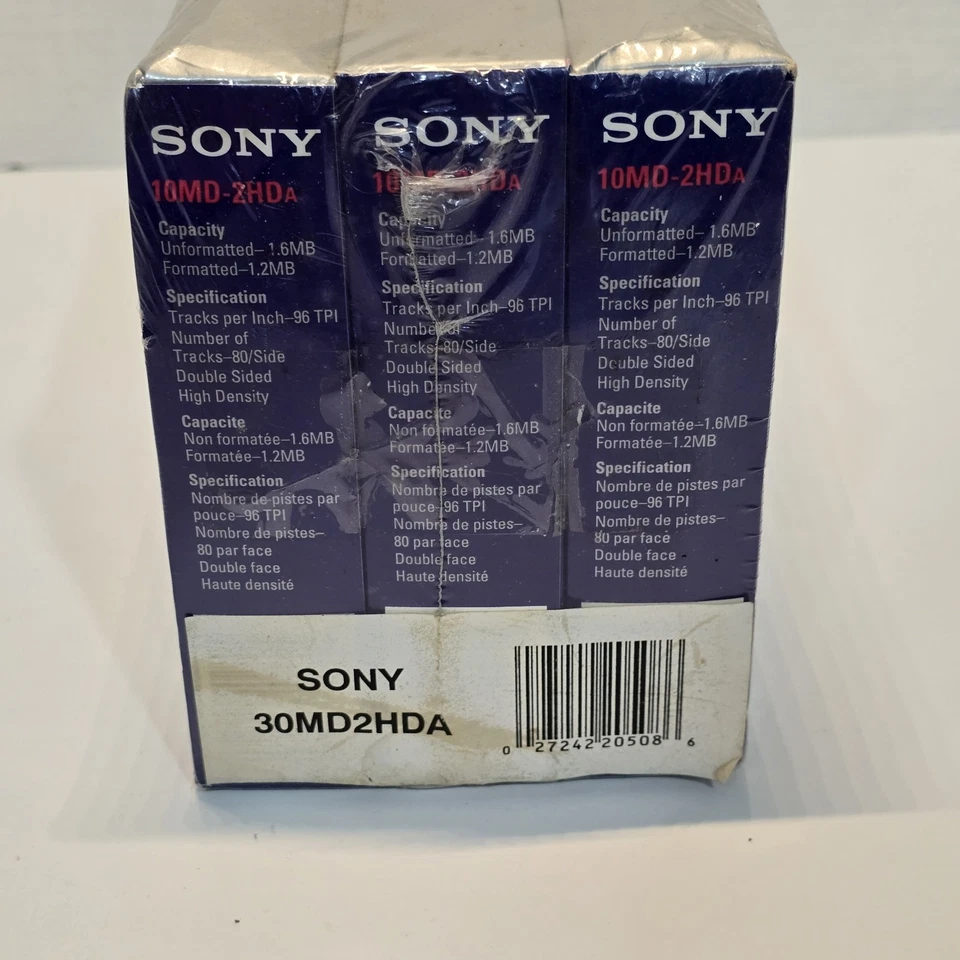 "Disquete Sony 2HD 10MD-2HD-A 5,25"" paquete de 30 1,2 MB 2 caras NUEVO SELLADO" Foto 2 de 4