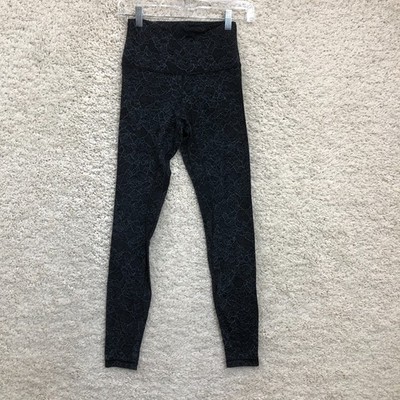 Lululemon Leggings 4 Womens Black Align Floral Ankle High Rise Pull On Athletic