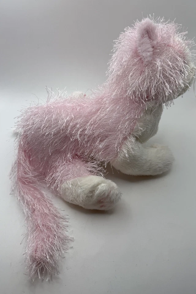 Ganz Webkinz Cute Pink White Cat Plush Toy Kitty Kitten Blue Eyes NO CODE 9" EUC - Image 4 of 4