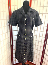 Vintage 90’s full buttondown emo witchy boho shirt dress L