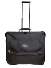 Vtg Etienne Aigner 2-Wheeled Garment Bag Travel Luggage 22x20x8 Nylon Leather