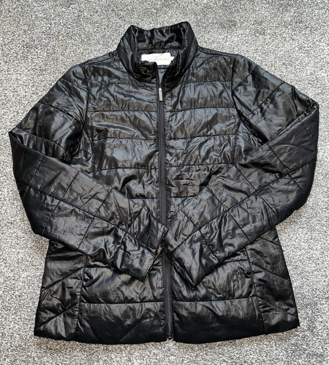 Womens CALVIN KLEIN Quilted Jacket, Size Medium, Black, Lightweight, Puffer, (1)