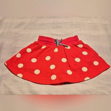 Mini Boden girls size 3-4 years coral  white polka dots skirt  modesty shorts