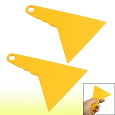 2 Pcs Yellow Hard Plastic Window Wrapping Film Tint Installation Scraper Tool