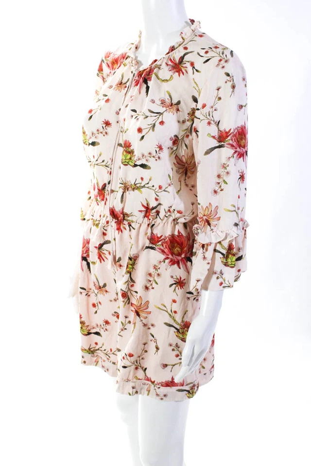 Mameluco Rachel Zoe para mujer manga 3/4 floral Grace estampado crema talla 8 11147283 Foto 2 de 4