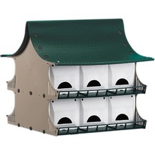 Purple House 12 Room Bird Condo for Outdoor Garden Pole Mounting