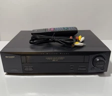 Sharp VC-H982U 4-Head Hi-Fi Stereo VCR VHS Player Recorder: W/Remote & Cables
