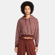 Medium Nike Sportswear Club Fleece Oversized Cropped Monogram Hoodie Womens NWOT