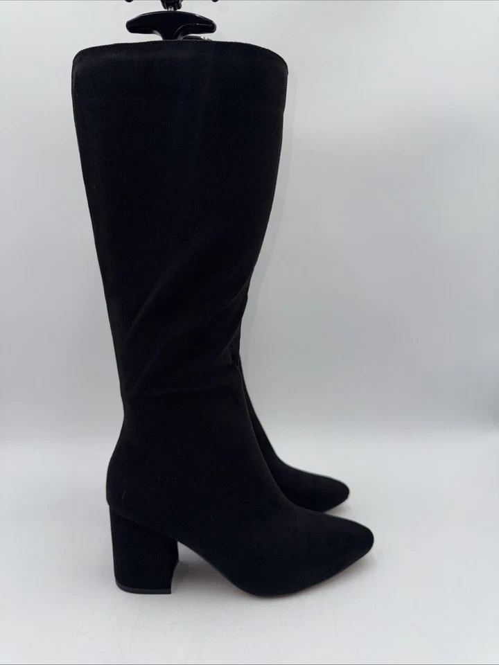Journee Collection Womens AMEYLIA Black Faux Suede Knee-High Boots Size 7 M - Image 3 of 4