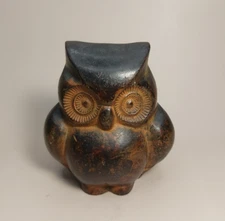Bronze Metal Owl Heavy Paperweight Figurine Urban Rustic Decor