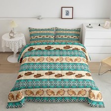 Yellow Green Western Decor Bedding Set Southwestern Comforter Full Brown Green