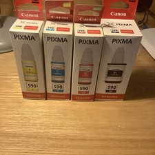 Original Canon GI 590 Ink Cartridges Black, Cyan, Magenta, Yellow For G1500 Etc