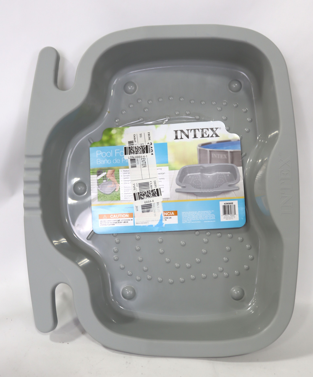 Estación de enjuague para bañera con pies de piscina Intex gris, tamaño - 22 pulgadas X 18 pulgadas X 3,5 pulgadas