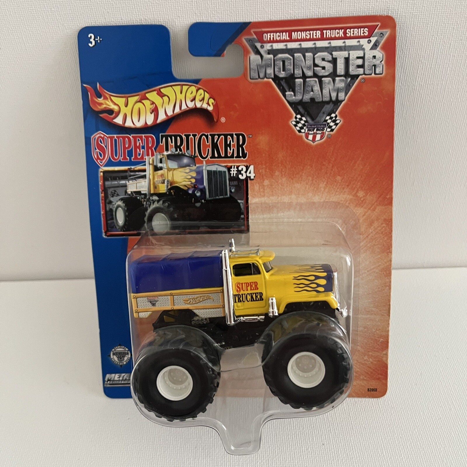 Hot Wheels Monster Jam 2003 Super Trucker #34 1:64 diecast New-Sealed