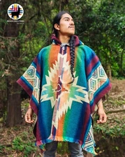 Alpaca Poncho. (Sunset in the Forest) Handcrafted by Indigenous hands
