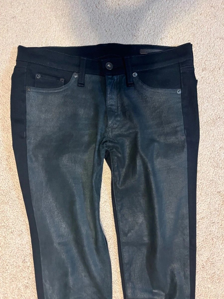 Half leather half cheap denim jeans