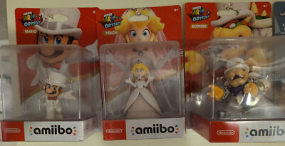 Nintendo Super Mario Odyssey Amiibo Wedding Mario Peach & Bowser Sealed US VER