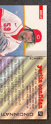2022 Bowman Heritage YERLIN CONFIDAN Chrome Refractor /50 Prospect BHPC-47 Reds - Picture 9 of 9