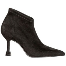 Stivaletto tronchetto Corina M4920 donna camoscio nero a punta tacco clessidra 8