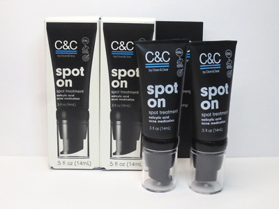 C&C BY CLEAR & CLEAR SPOT ON ACNE MEDICATION .5 OZ *LOT OF 2* BOXED