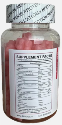Nature Glow Glutathione Collagen - Strawberry Flavor/60 Organic Chewable  Gummies