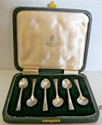 KING GEORGE STERLING SILVER 6 DEMITASSE SPOONS SET