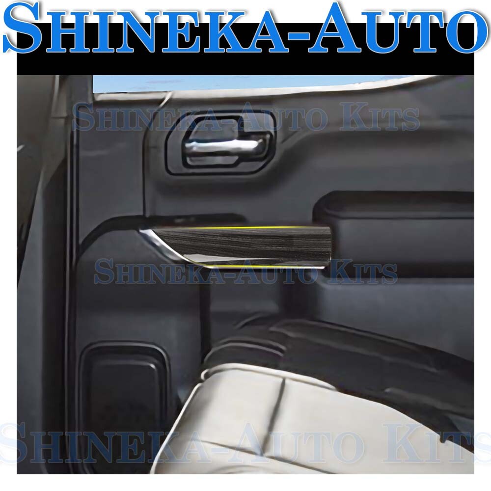 FOR 2019-2025 CHEVY SILVERADO 4-DOOR DARK WOOD GRAIN DOOR PANEL DECOR TRIM COVER
