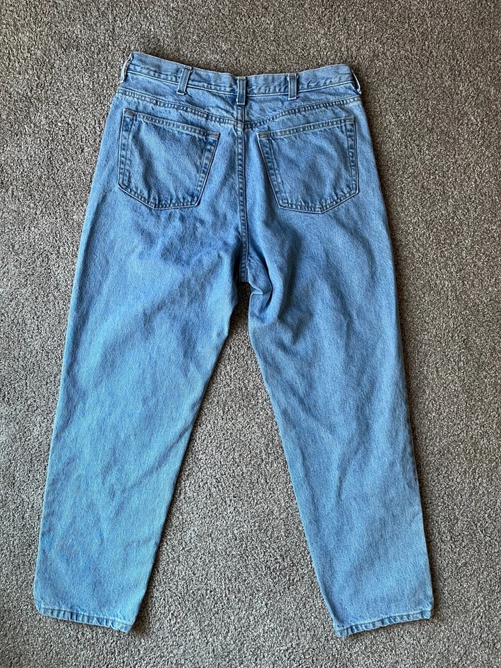 Pantalones de mezclilla vintage Lands End talla 14P (pequeños) para mamá, hechos en EE. UU. azul claro usados en excelente estado Foto 2 de 4
