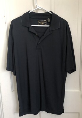 Eagle Dry Goods Polo Shirt Mens Short Sleeve Med Bacardi Silver Embroidery