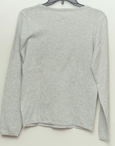 NWT H & M GIRLS FASHIONC SEQUENCE LOVE SIGN COTTON SWEATER SZ 14 /15 Y GRAY - Picture 3 of 3