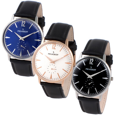 Peugeot Men's Vintage Retro Business Watch, Analog with Remote Sweep Second  Hand