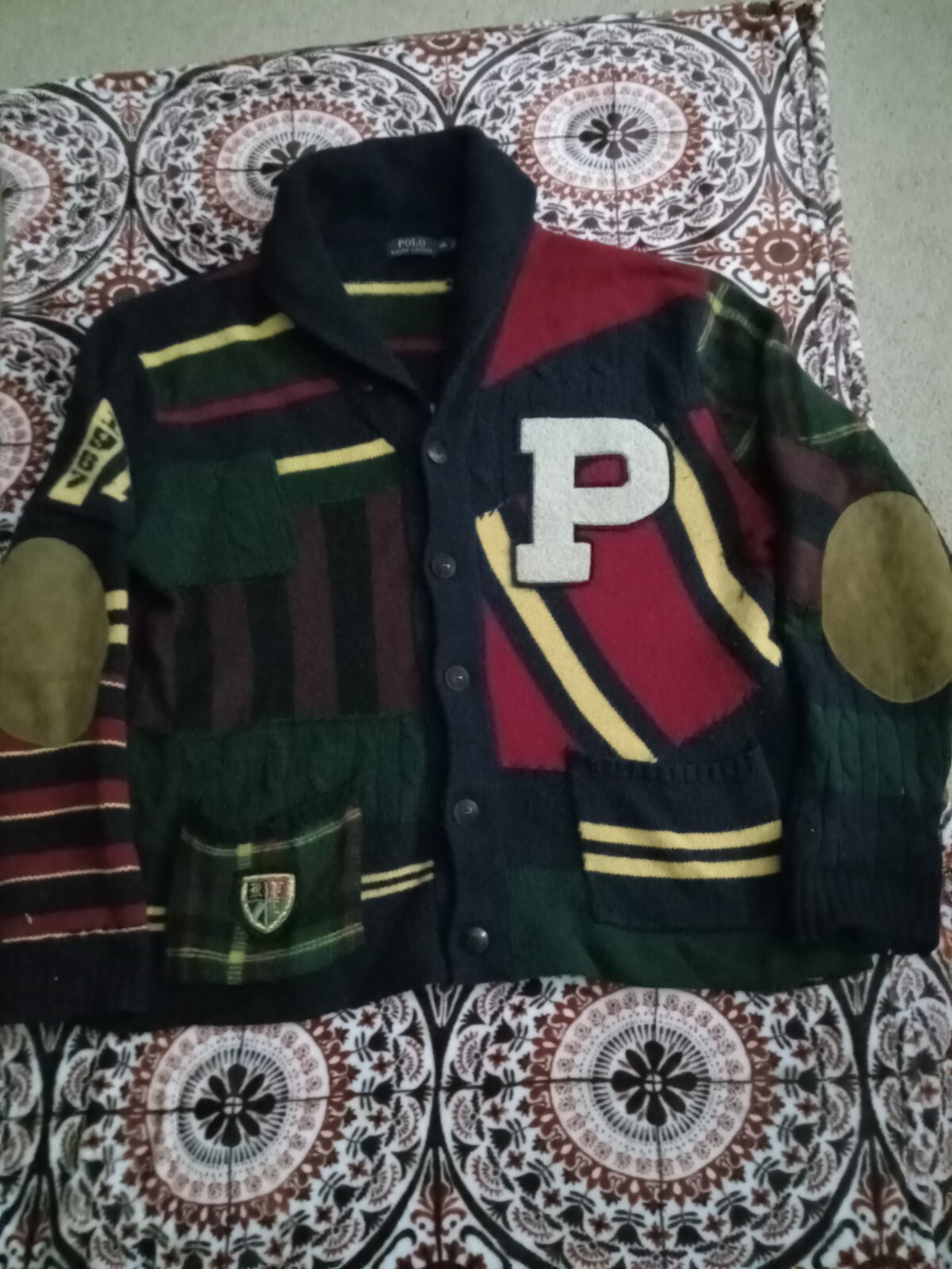 ralph lauren varsity collegiate patchwork stadium… - image 1