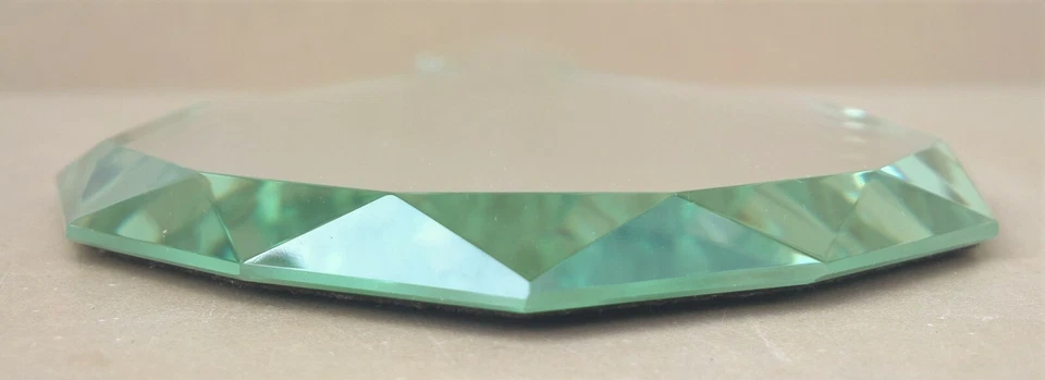 Ancien MIROIR face à main BISEAUTE déco coiffeuse salle bain old beveled mirror - Photo 4/4