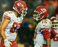 Patrick Mahomes & Travis Kelce KANSAS CITY CHIEFS Signed Autographed 8x10 Photo 