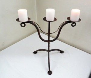 Large Pillar Candle Holder 3 Tier Pillar Fireplace Mantel Decor