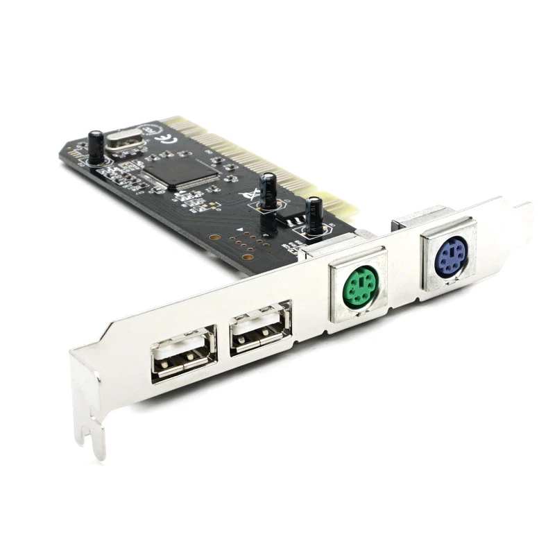 PCI 32bit to 2xUSB 2.0+2xPS2 PS/2 Port For PC Keyboard Mouse Combo Adapter Card - Image 2 of 4
