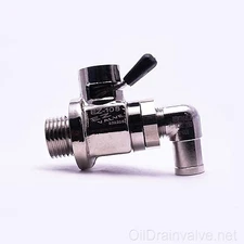 EZ Engine Oil Drain Valve EZ-108(16mm-1.5) & L-Shaped Hose End L-001 COMBO PACK