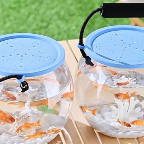 Goldfish Desktop Decoration Small Aquarium Transparent Round Fish Tank✔ - Picture 9 of 12